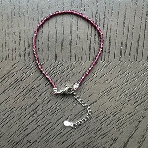 Faceted purple garnet adjustable bracelet